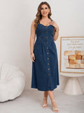 Cataleya Button-Fly Denim Dress