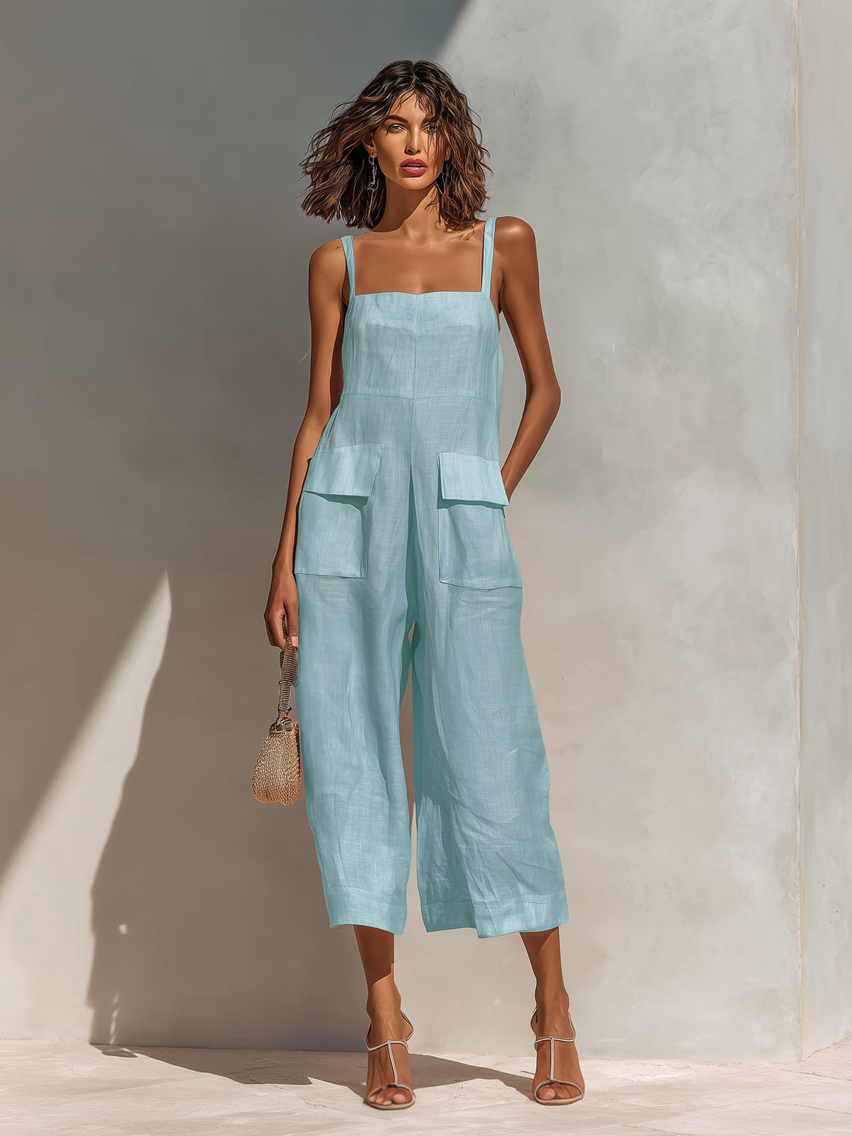 Thea Wide-Leg Cropped Jumpsuit - view 3