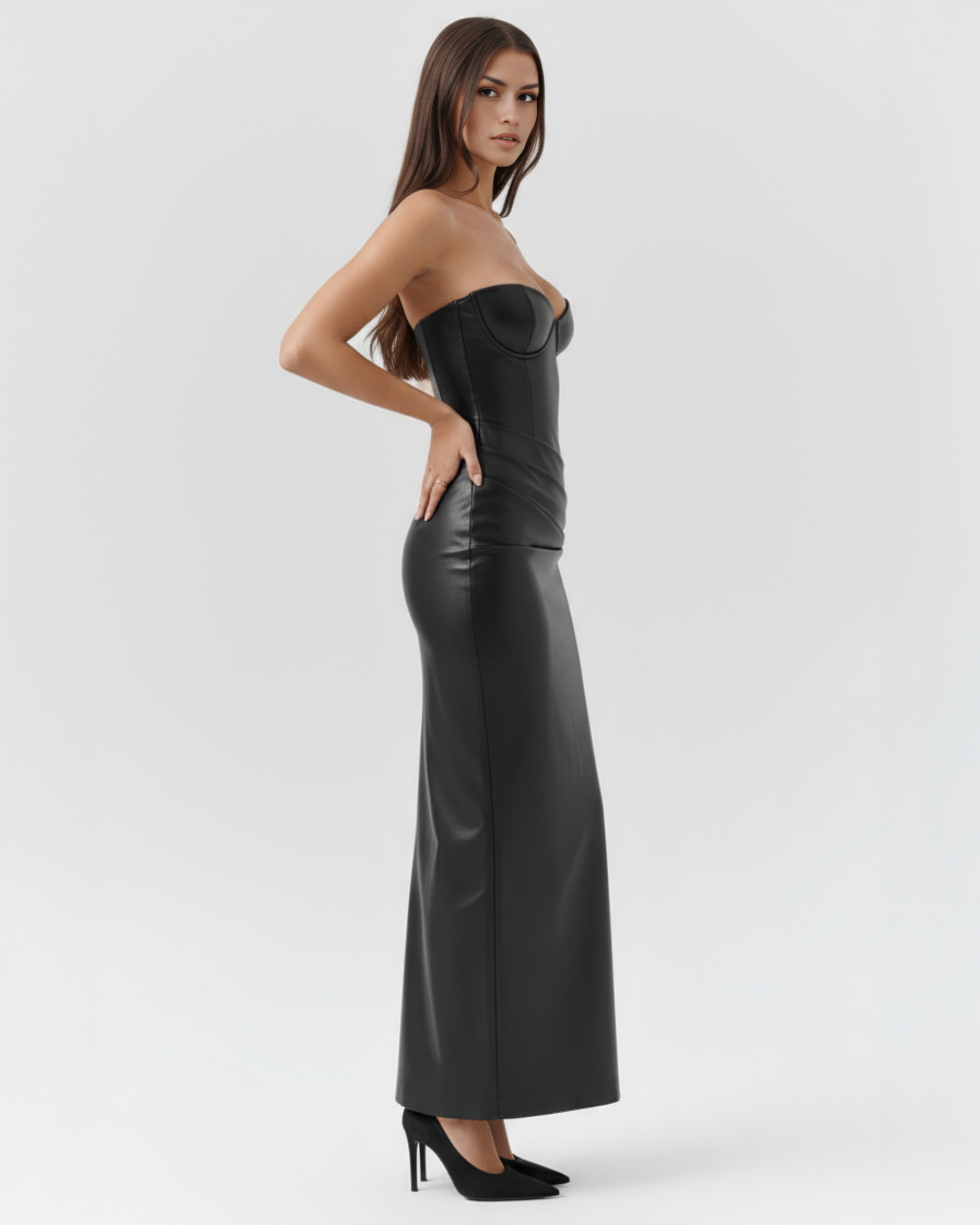 Isolde Strapless Corset Midi Dress - view 6