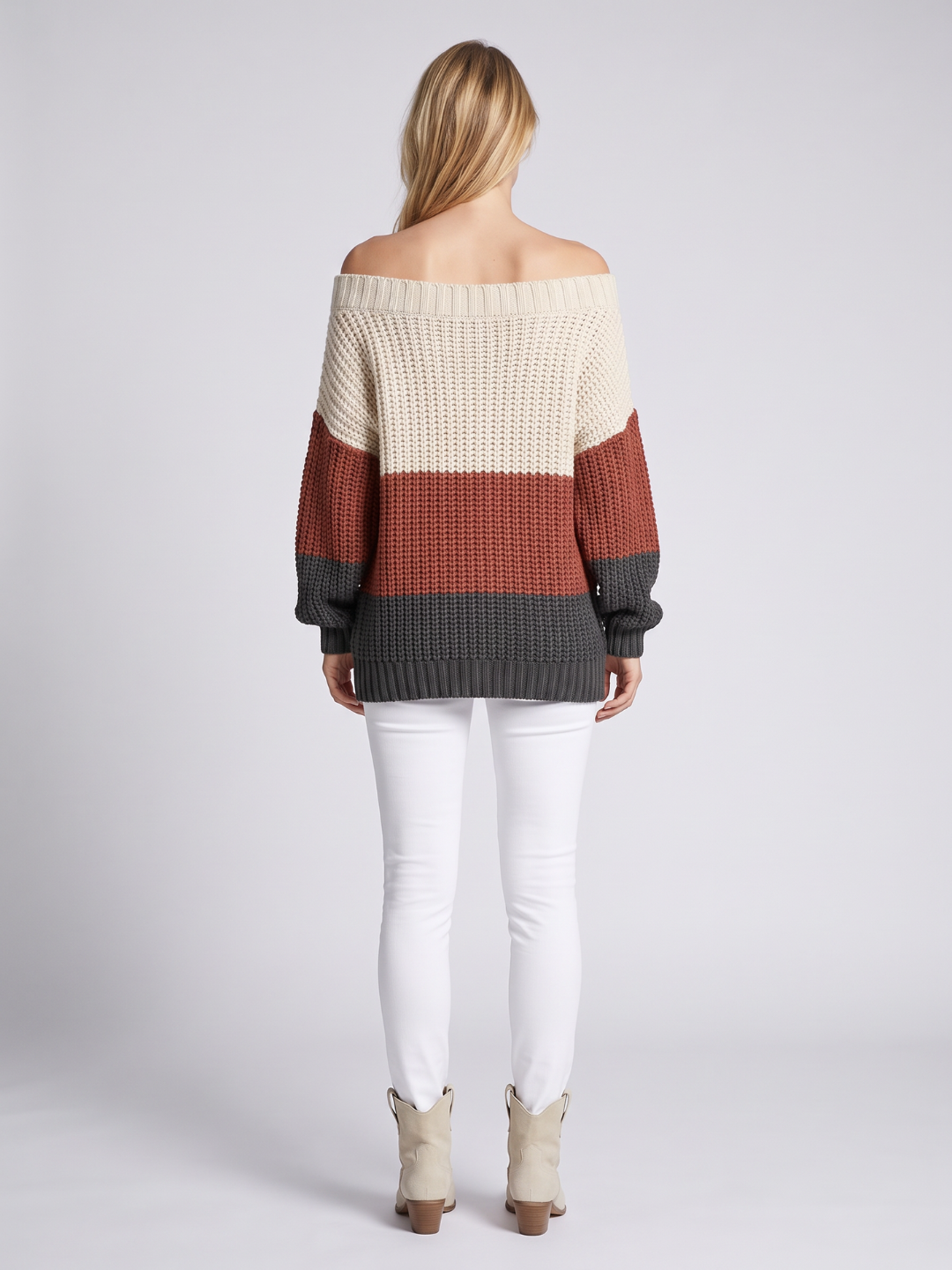 Bea Striped Oversized Boho Sweater - view 2