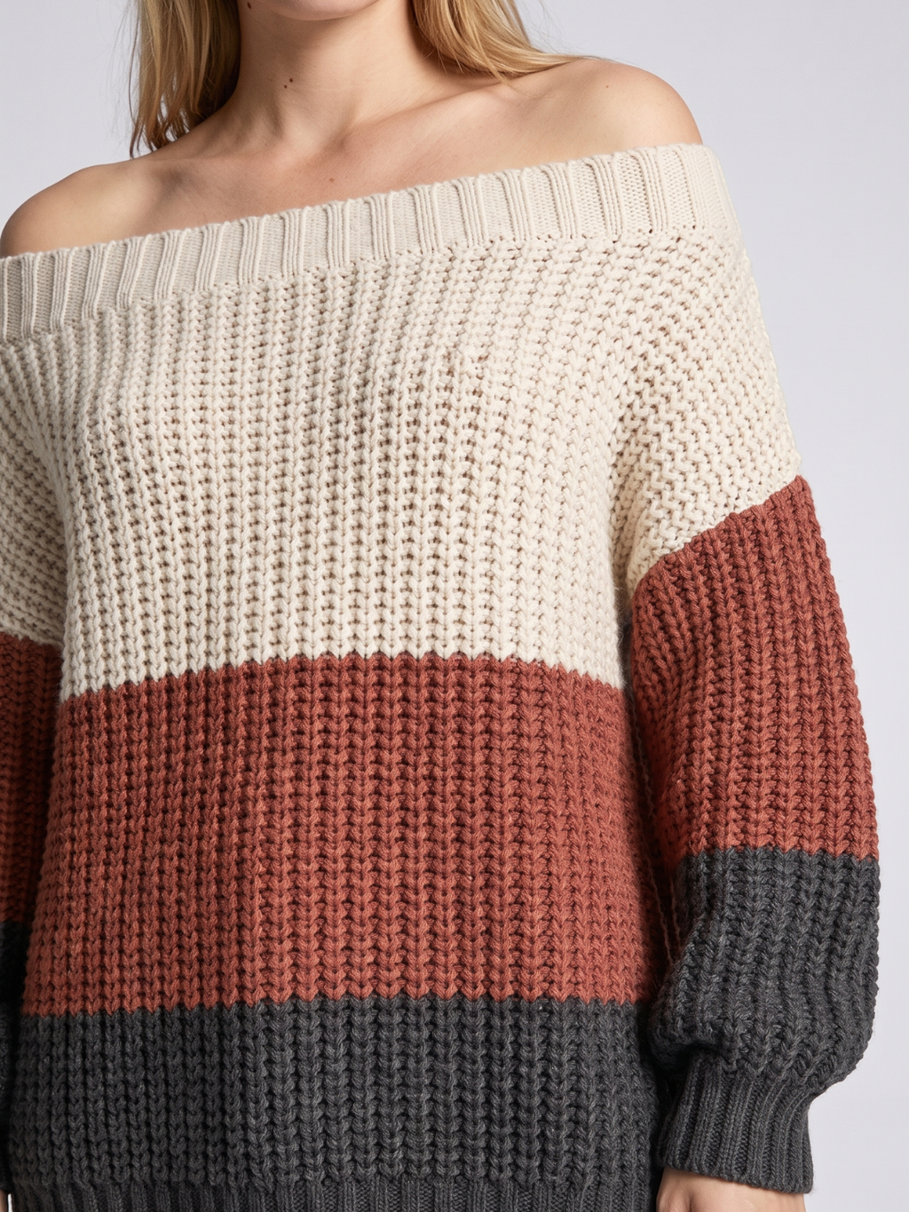 Bea Striped Oversized Boho Sweater - view 3