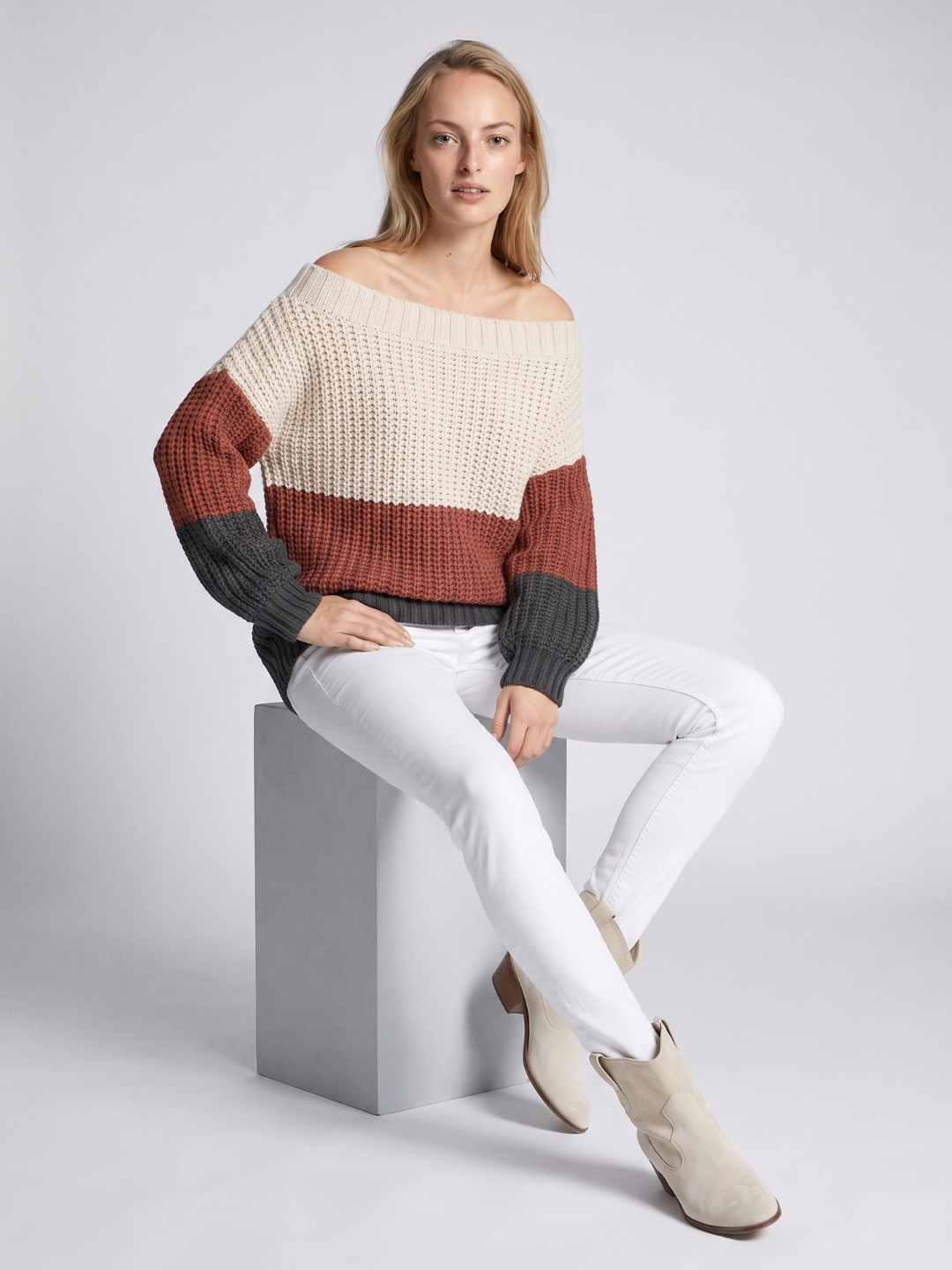 Bea Striped Oversized Boho Sweater - view 5