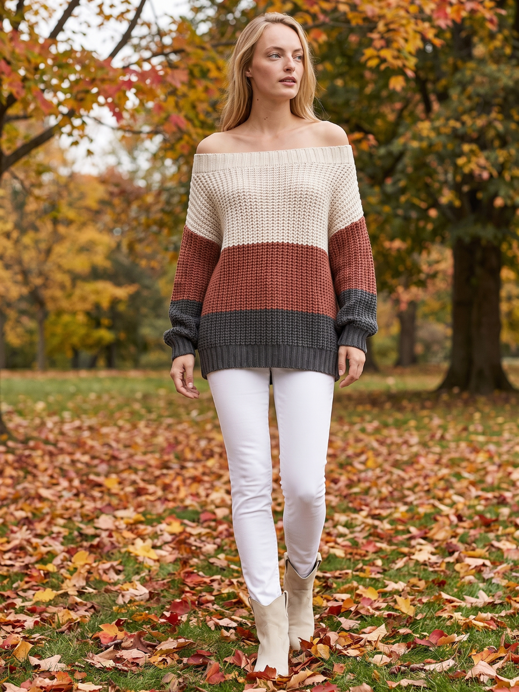 Bea Striped Oversized Boho Sweater - view 6