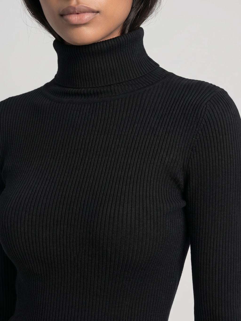 Robin Foldover Turtleneck Ribbed Sweater - view 6