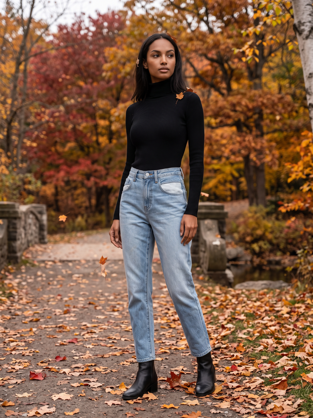 Robin Foldover Turtleneck Ribbed Sweater - view 9