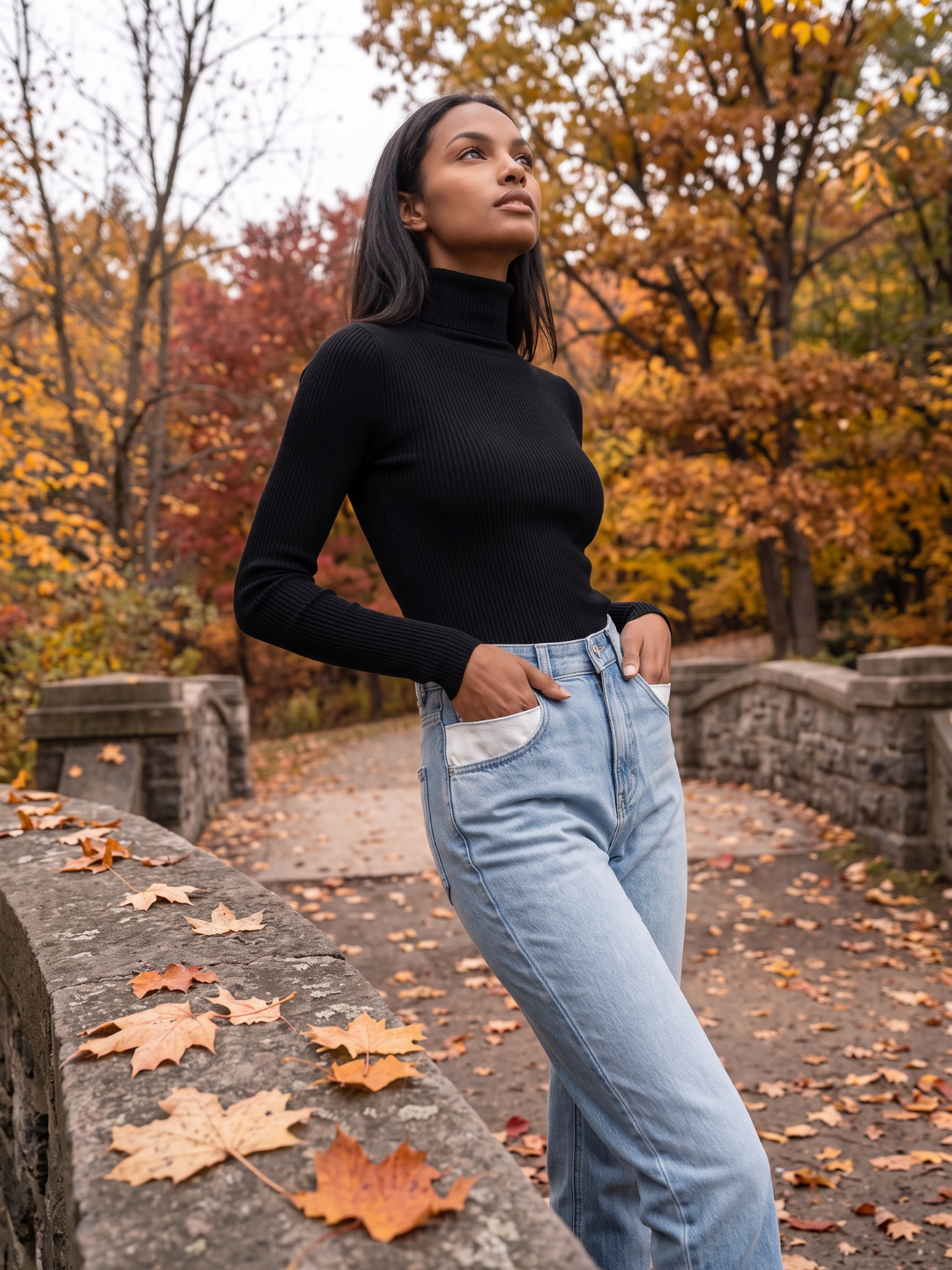 Robin Foldover Turtleneck Ribbed Sweater - view 10
