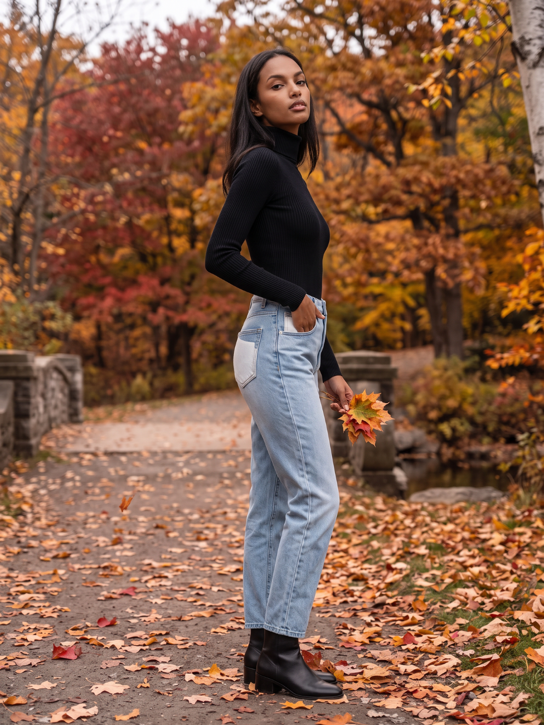 Robin Foldover Turtleneck Ribbed Sweater - view 11