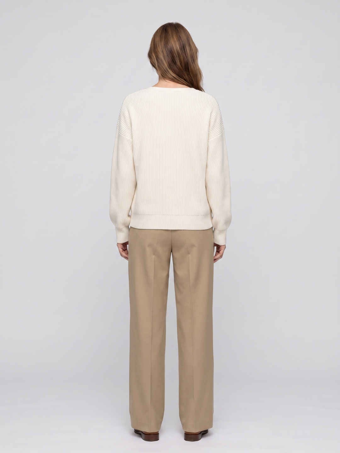 Indie Ribbed Oversized V Neck Sweater - view 2