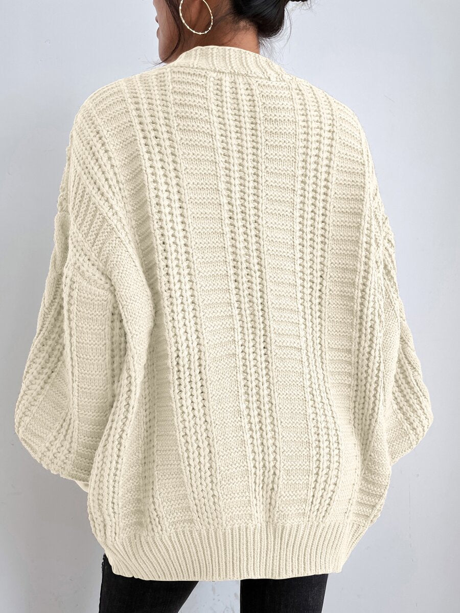 Vivienne | Cable-Knit Button-Up Chunky V-Neck Cardigan