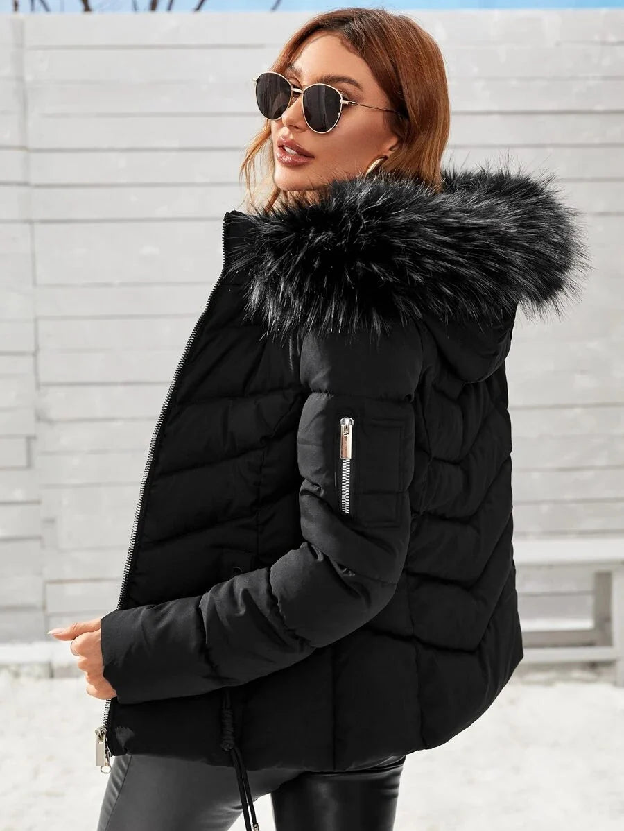 Ingrid Quilted Padded Zip Front Puffer Jacket - view 2