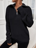 Harper Ribbed Half Zip Drop Shoulder Sweater - view 3