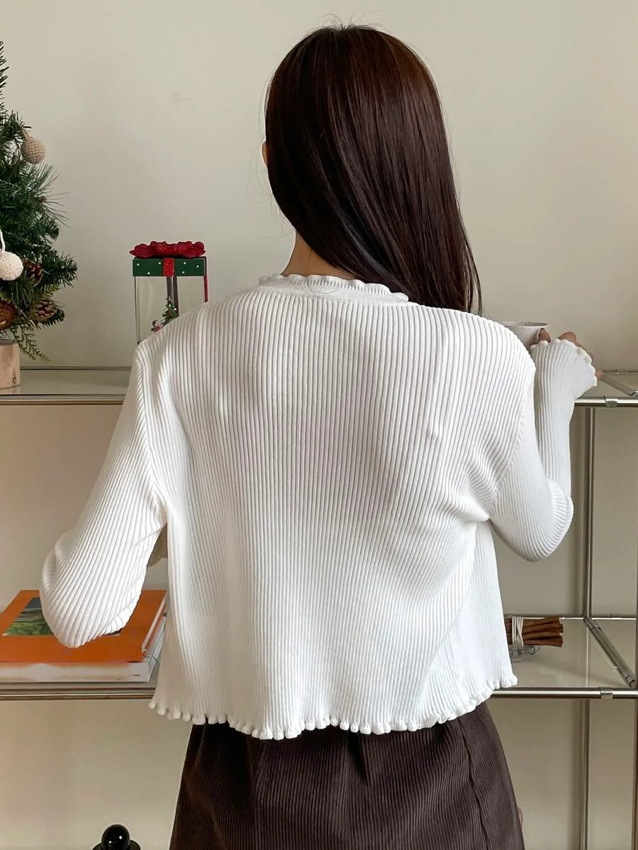 Amalie Ribbed Button Front Cardigan - view 2