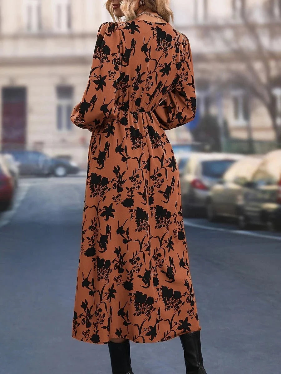 Lily Balloon Sleeve Floral Print Wrap Dress - view 2