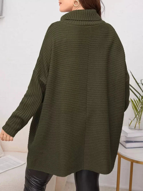 Abigail Ribbed Chunky Knit Turtleneck Sweater - view 2