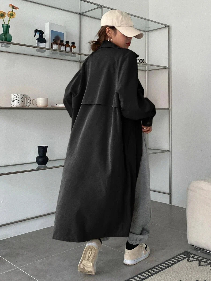 Nora Oversized Longline Belted Collared Trench Coat - view 2