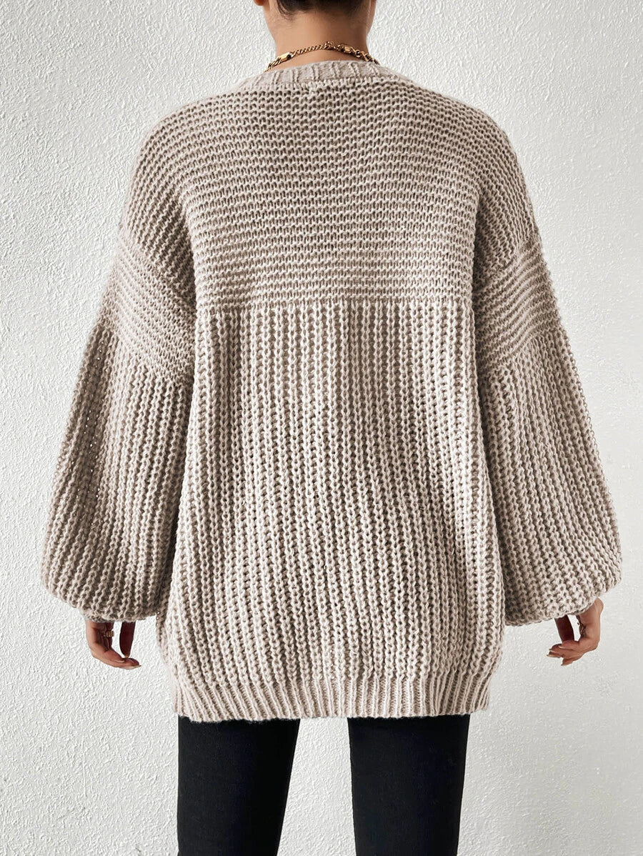 Margot | Chunky-Knit Open-Front Drop-Shoulder Cardigan