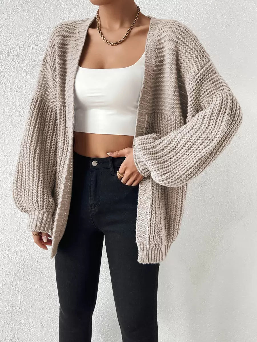 Margot | Chunky-Knit Open-Front Drop-Shoulder Cardigan