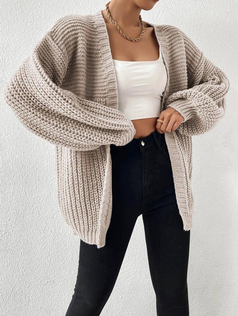 Margot | Chunky-Knit Open-Front Drop-Shoulder Cardigan