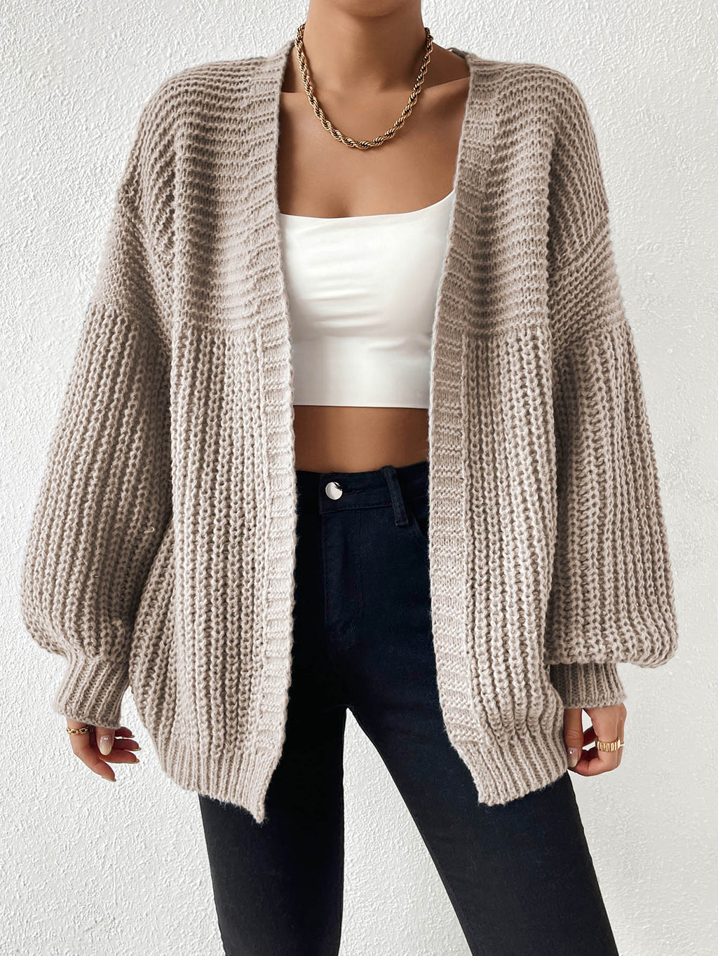 Margot | Chunky-Knit Open-Front Drop-Shoulder Cardigan