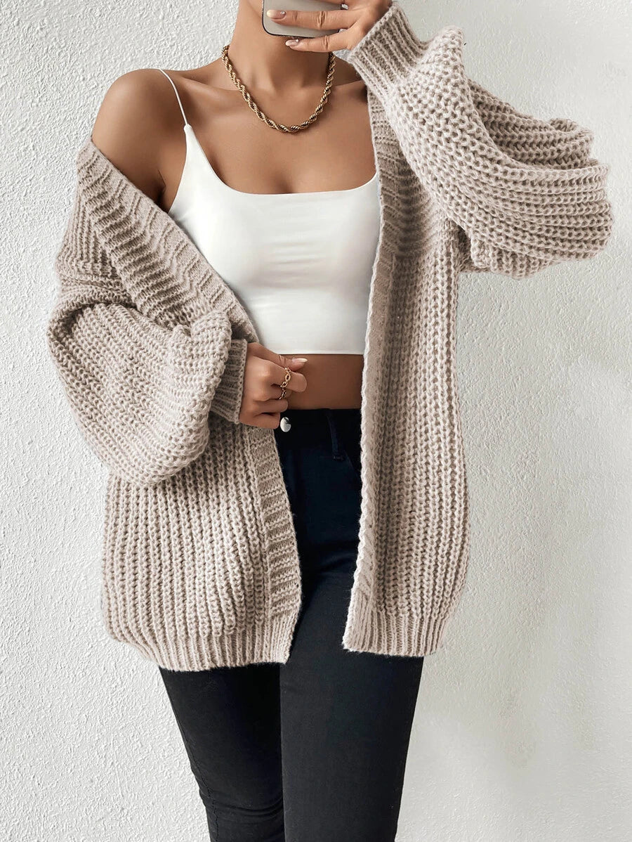 Margot | Chunky-Knit Open-Front Drop-Shoulder Cardigan
