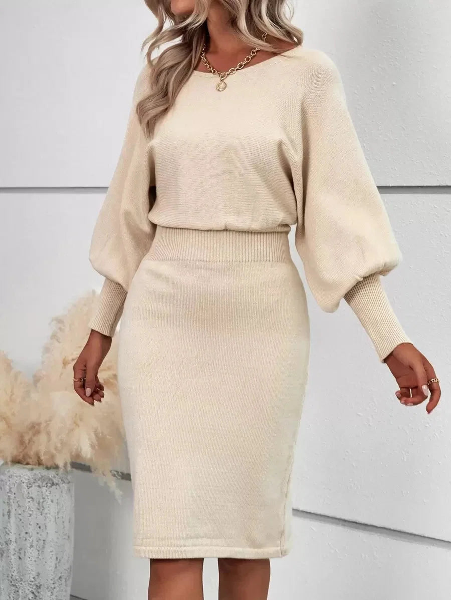 Sadie Ribbed Batwing Sleeve Midi Dress - view 5