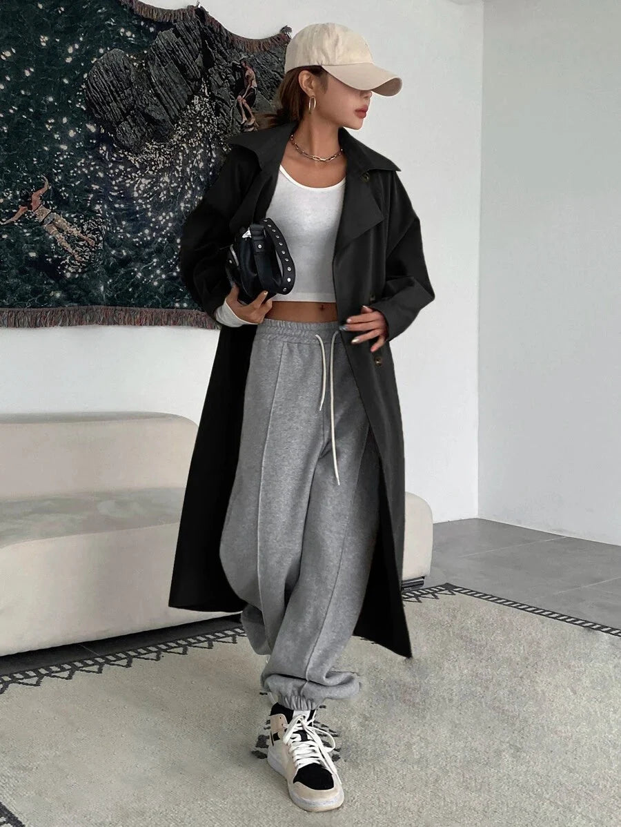 Nora Oversized Longline Belted Collared Trench Coat - view 3