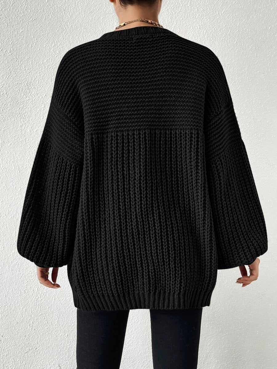 Margot | Chunky-Knit Open-Front Drop-Shoulder Cardigan