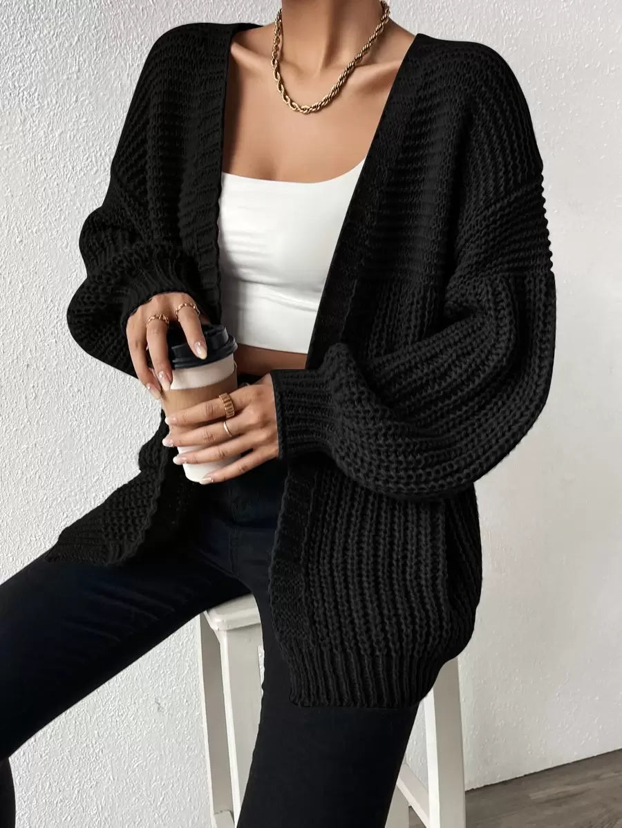 Margot | Chunky-Knit Open-Front Drop-Shoulder Cardigan