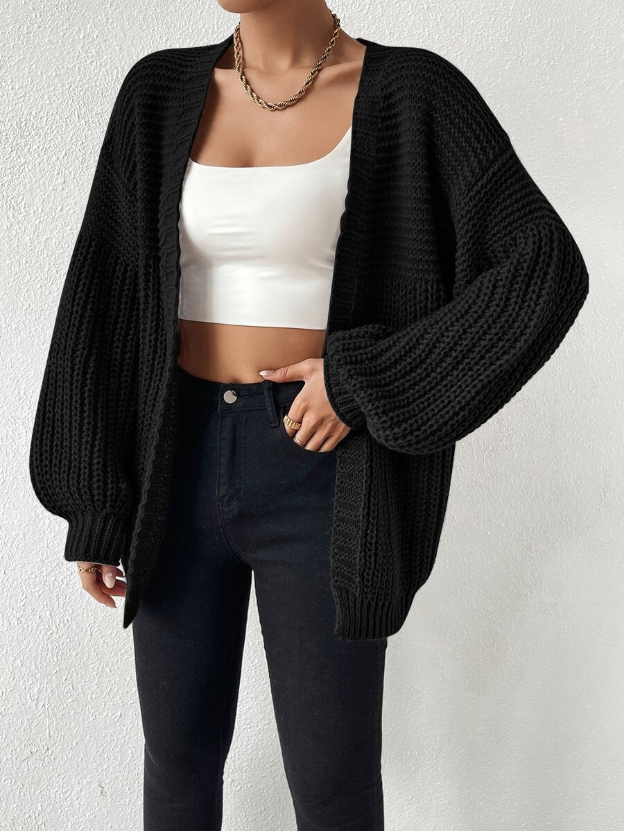 Margot | Chunky-Knit Open-Front Drop-Shoulder Cardigan