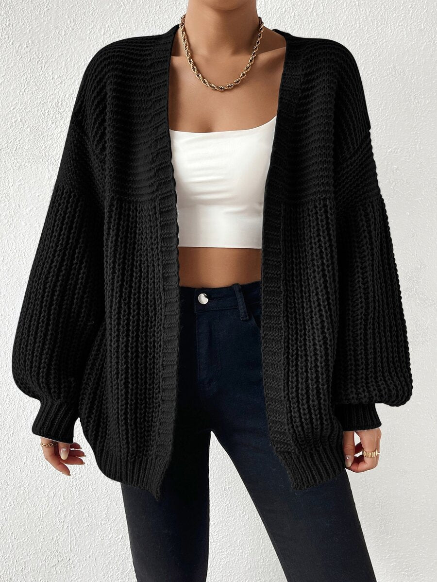 Margot | Chunky-Knit Open-Front Drop-Shoulder Cardigan