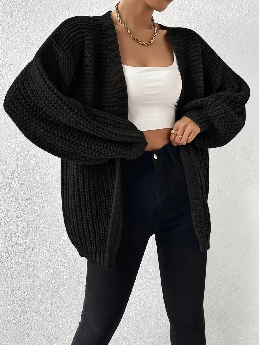 Margot | Chunky-Knit Open-Front Drop-Shoulder Cardigan