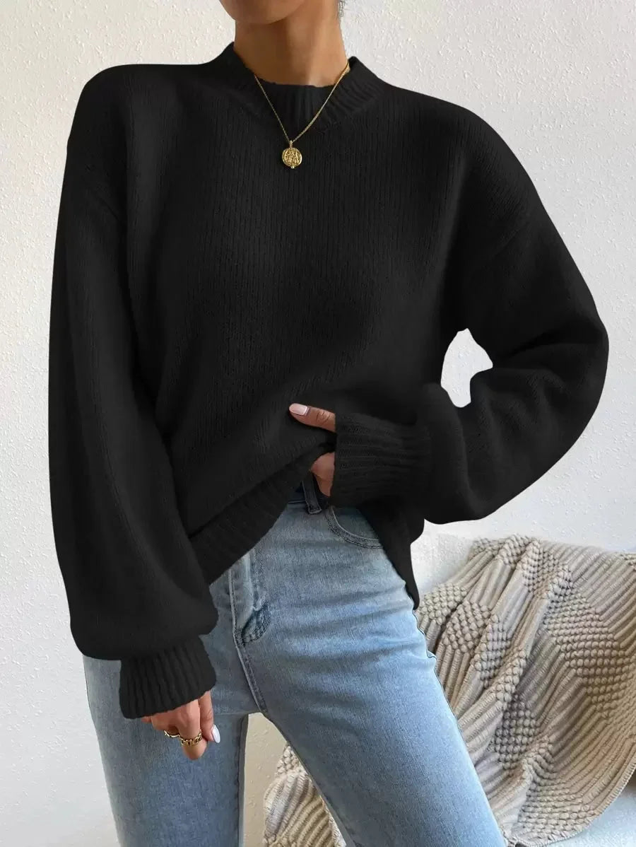 Ava Turtleneck Drop Shoulder Sweater - view 4