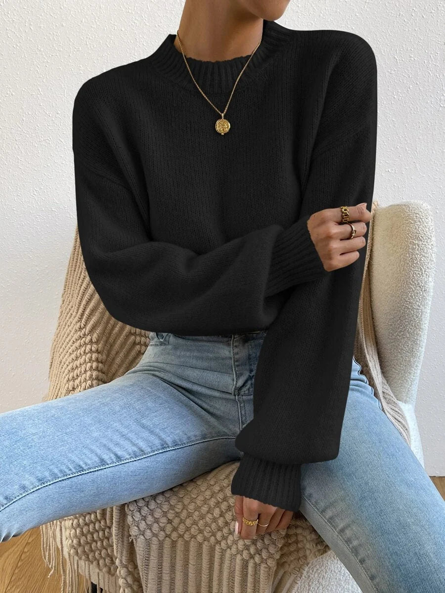 Ava Turtleneck Drop Shoulder Sweater - view 5