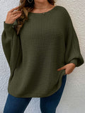 Martina Ribbed Oversized Round Neck Sweater - front view