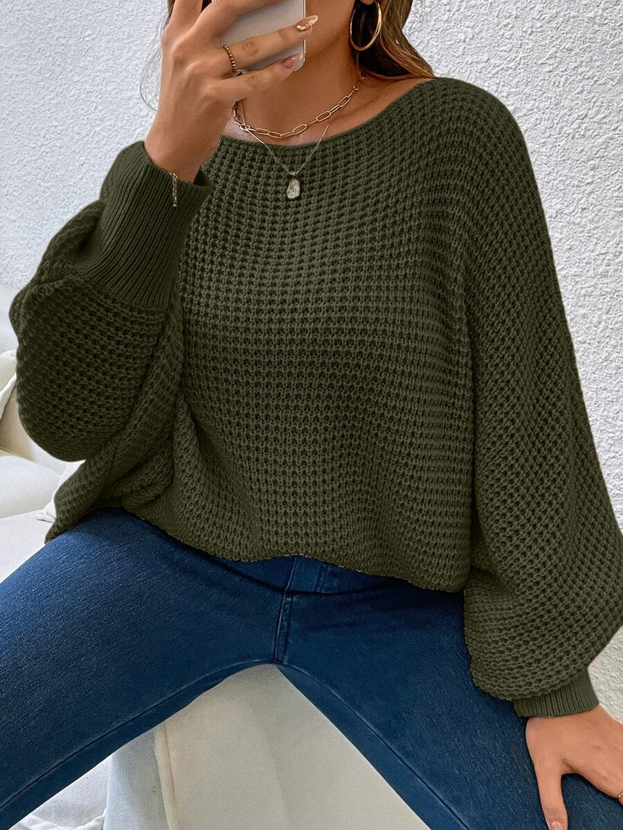 Martina Ribbed Oversized Round Neck Sweater - view 3