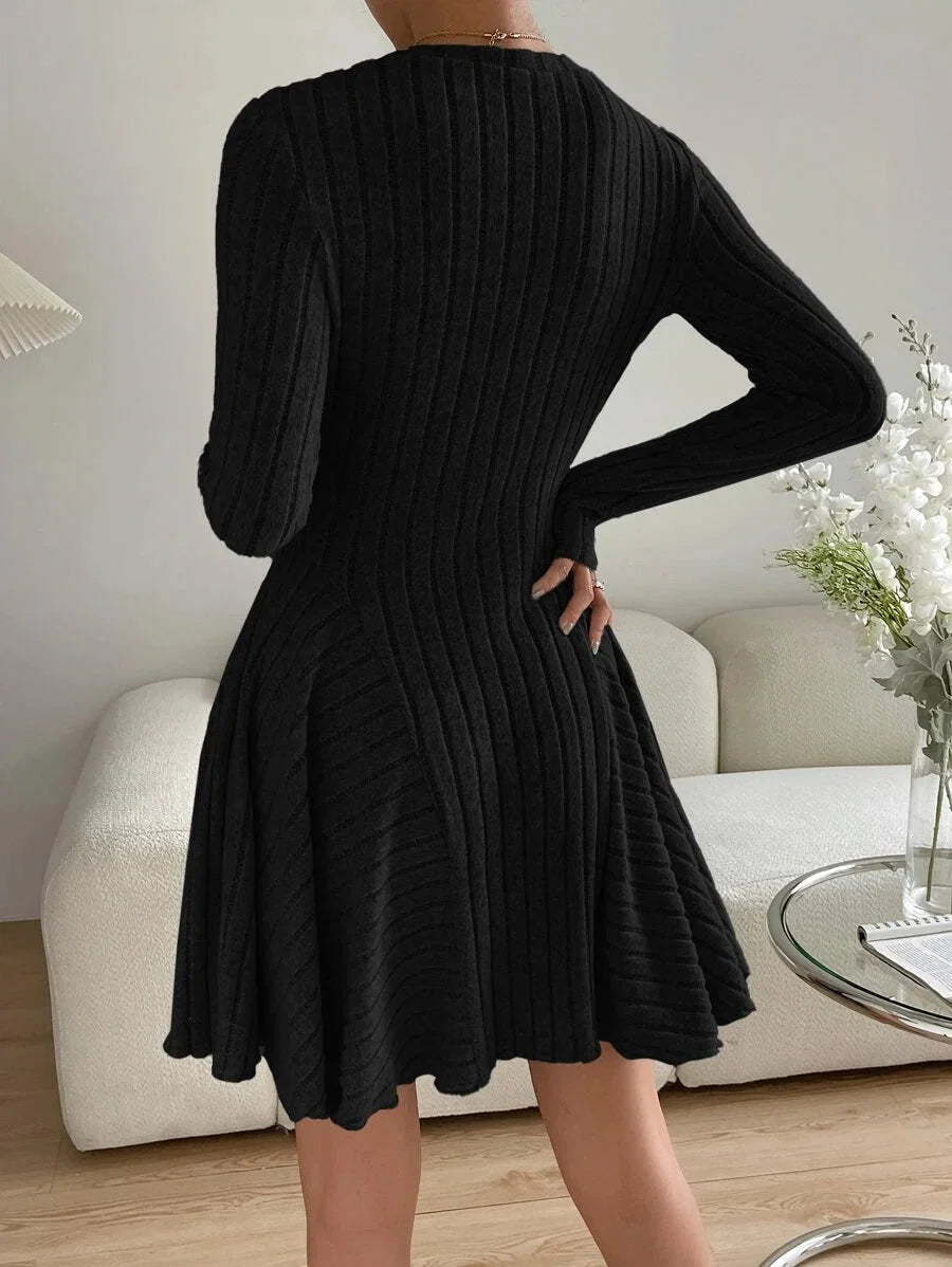 Cressida Ribbed Round Neck Mini Dress - view 2