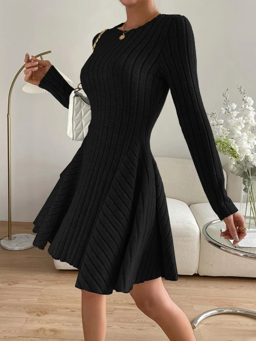 Cressida Ribbed Round Neck Mini Dress - view 4