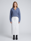 Alba Half Zip Ribbed Funnel Neck Sweater - front view