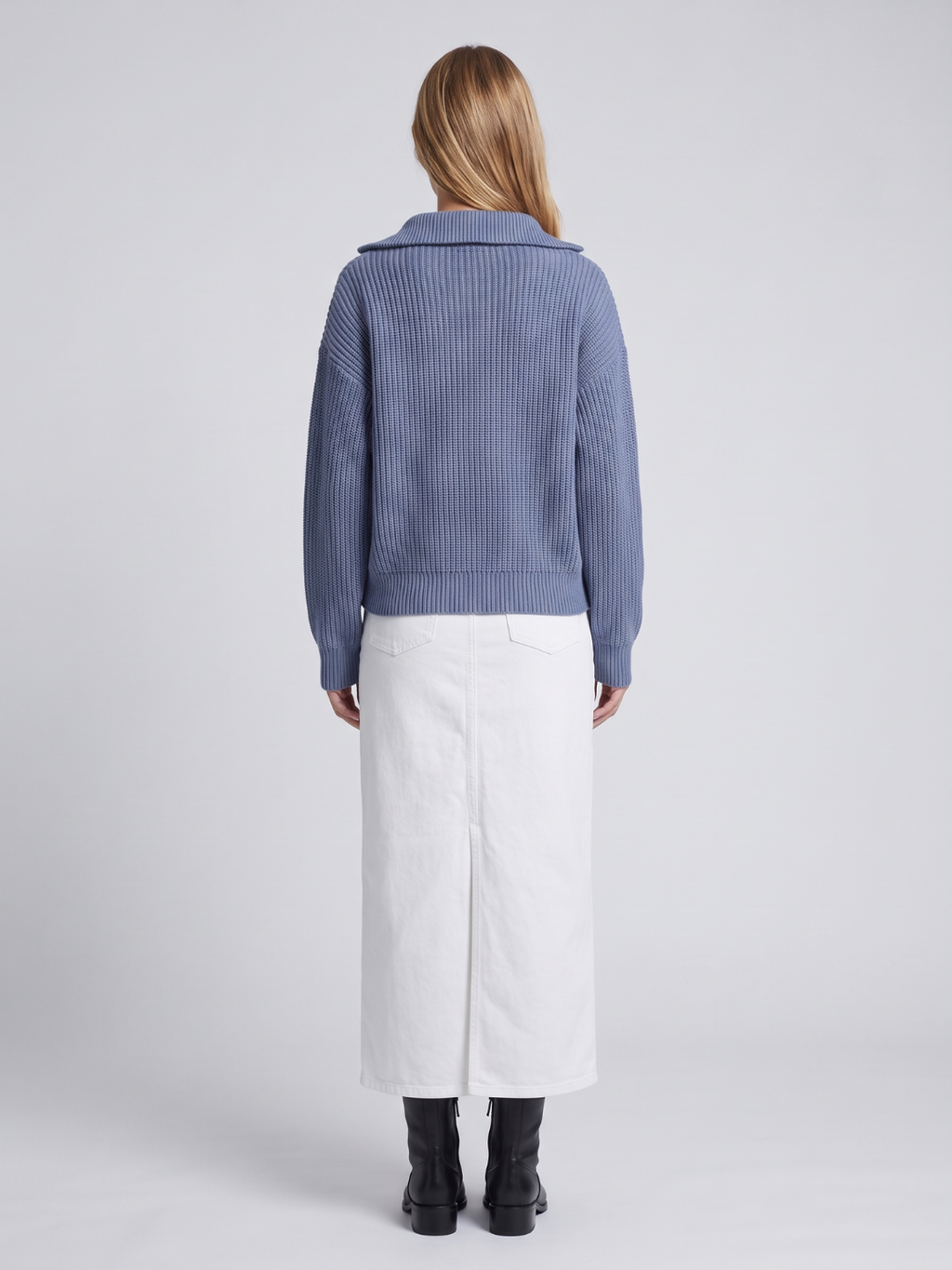 Alba Half Zip Ribbed Funnel Neck Sweater - view 6