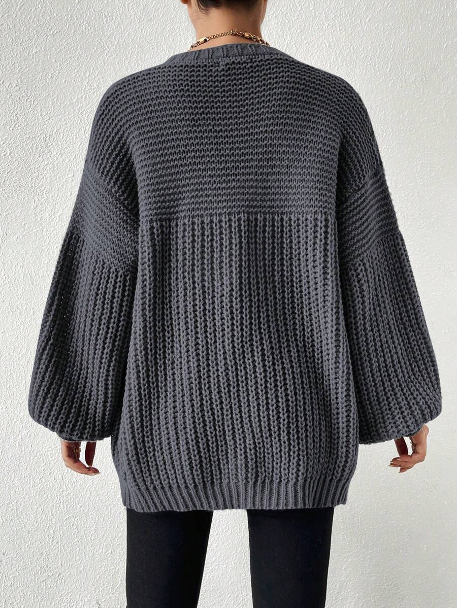Margot | Chunky-Knit Open-Front Drop-Shoulder Cardigan