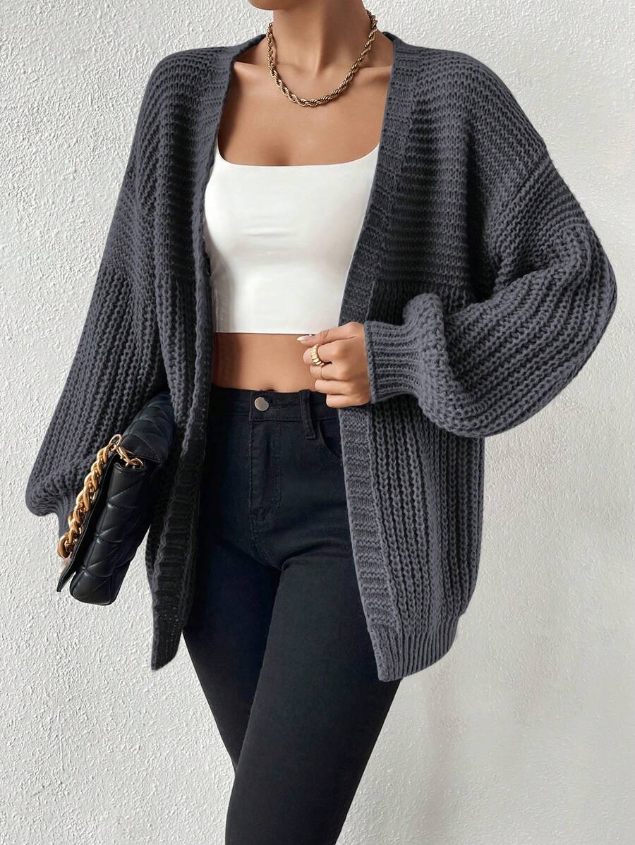 Margot | Chunky-Knit Open-Front Drop-Shoulder Cardigan