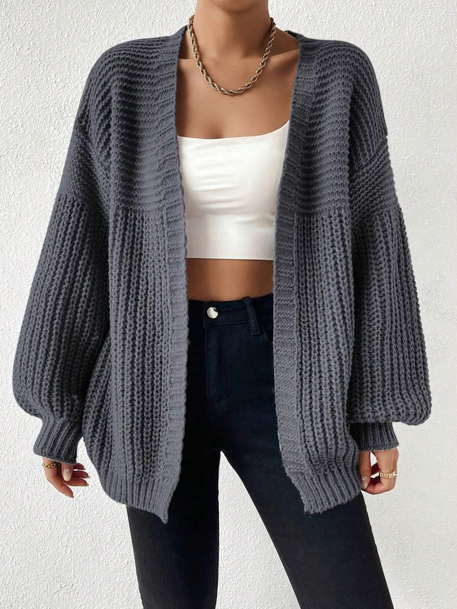 Margot | Chunky-Knit Open-Front Drop-Shoulder Cardigan