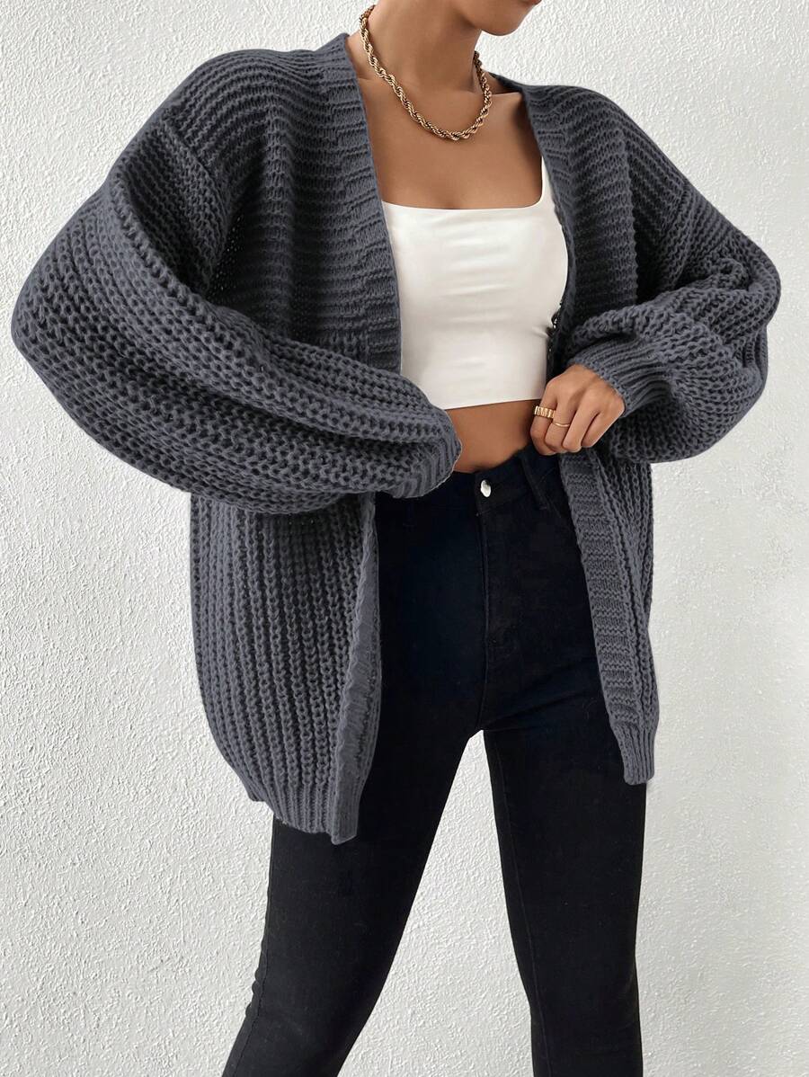 Margot | Chunky-Knit Open-Front Drop-Shoulder Cardigan