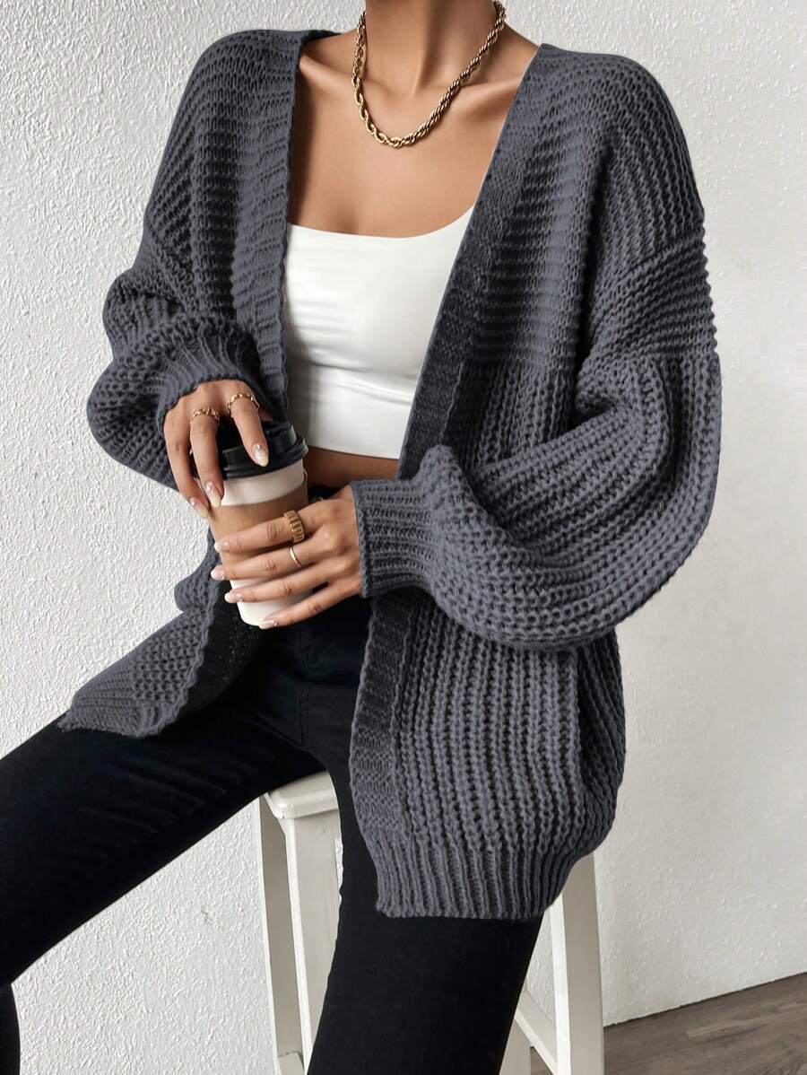 Margot | Chunky-Knit Open-Front Drop-Shoulder Cardigan