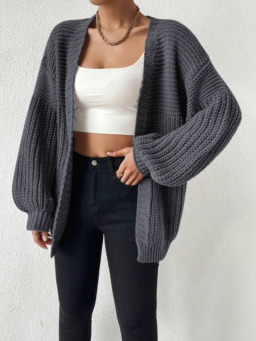 Margot | Chunky-Knit Open-Front Drop-Shoulder Cardigan