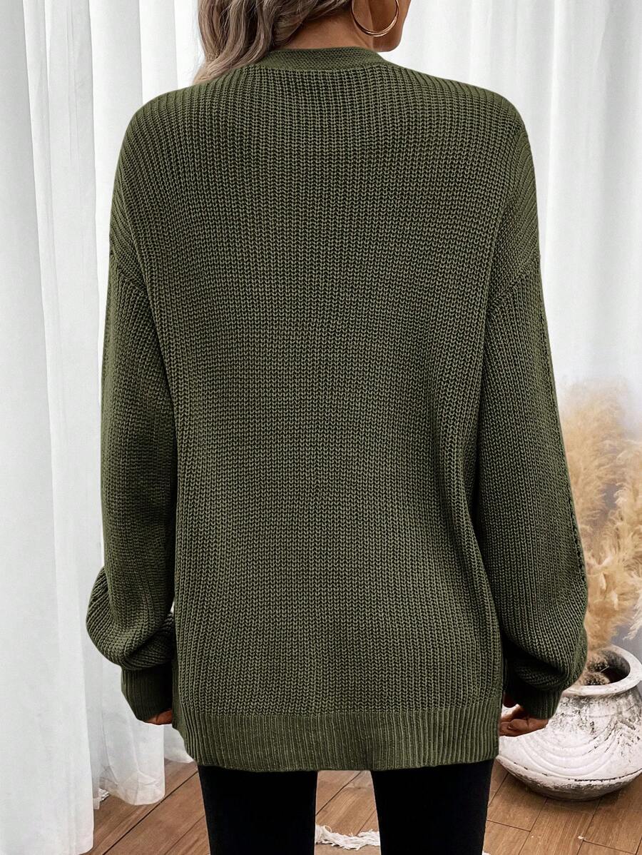Astrid Pointelle Oversized Open Front Layered Cardigan - view 3