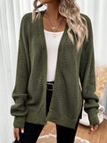 Astrid Pointelle Oversized Open Front Layered Cardigan - front view