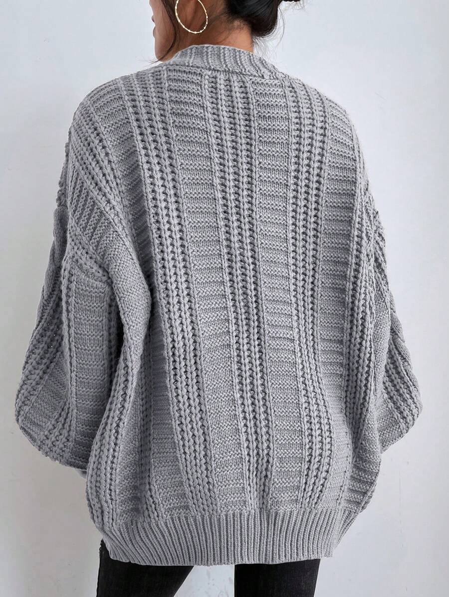 Vivienne | Cable-Knit Button-Up Chunky V-Neck Cardigan