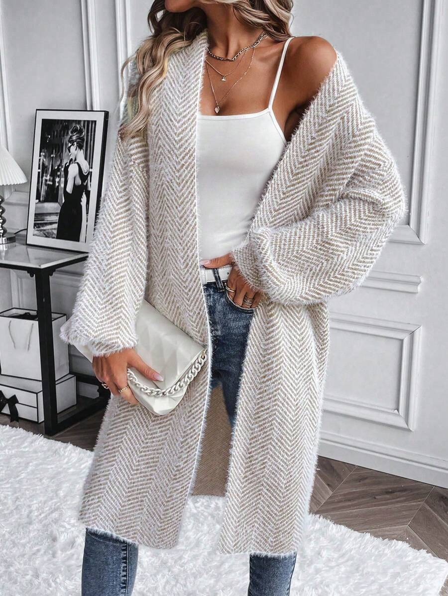 Anya Textured Open Front Layered Cardigan - view 3