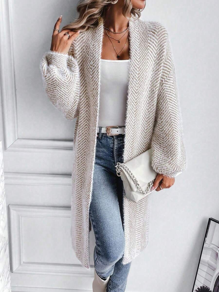 Anya Textured Open Front Layered Cardigan - view 4